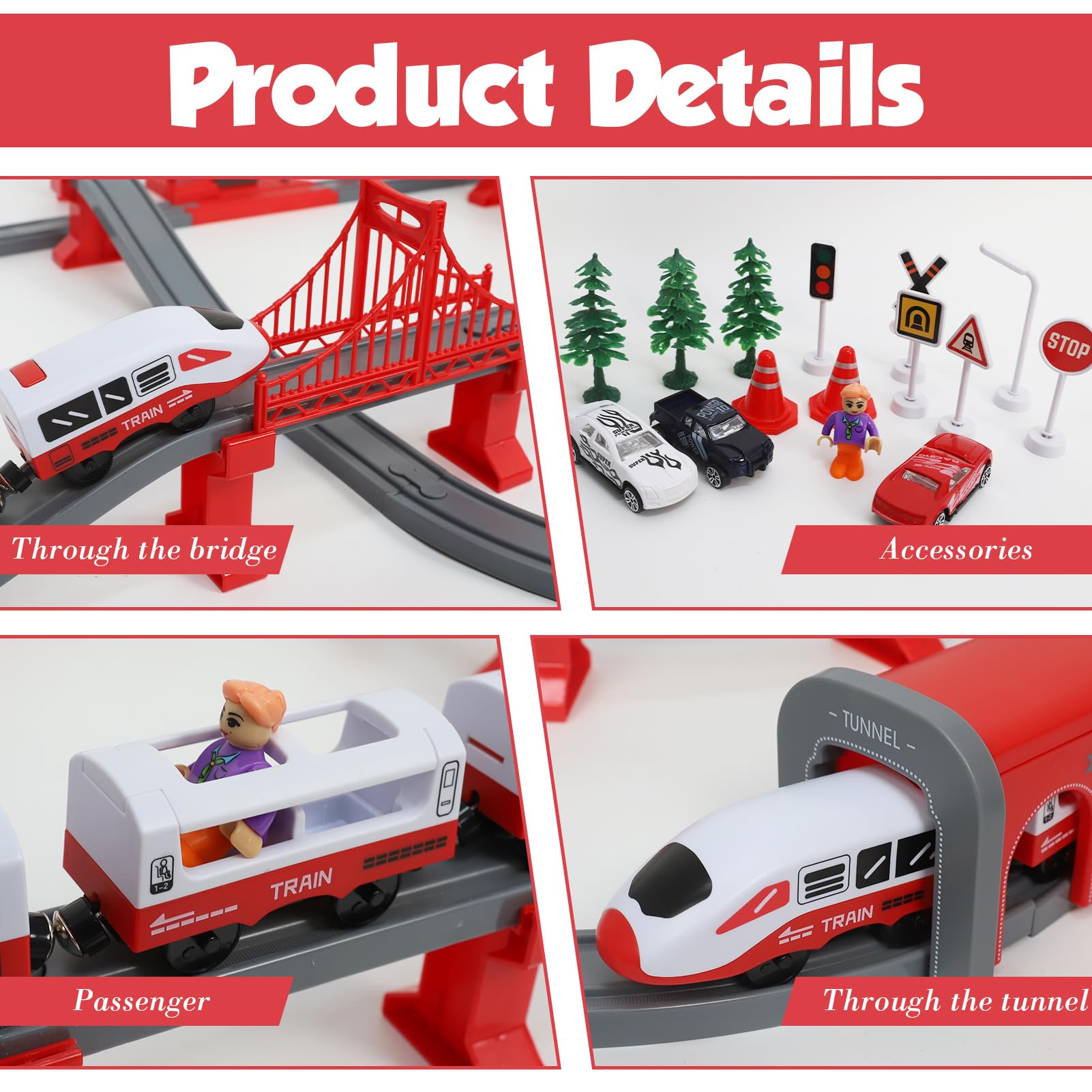 XIAPIA Electric Train Sets Railway Learning Educational Toys for Kids Boys Girls Age 3 Years Up - Image 2