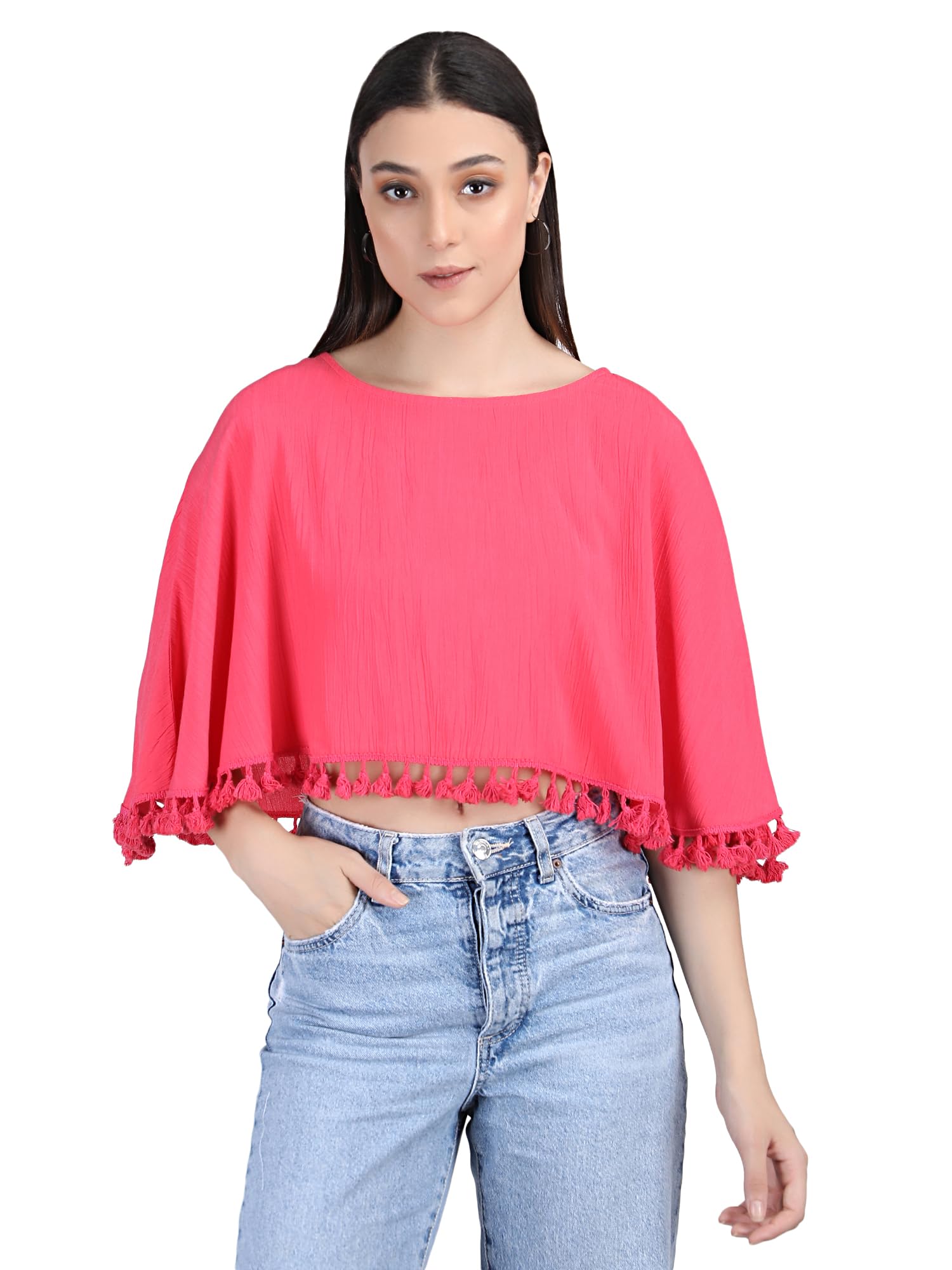 aol Women's Cotton Cape with Lace-picture-17
