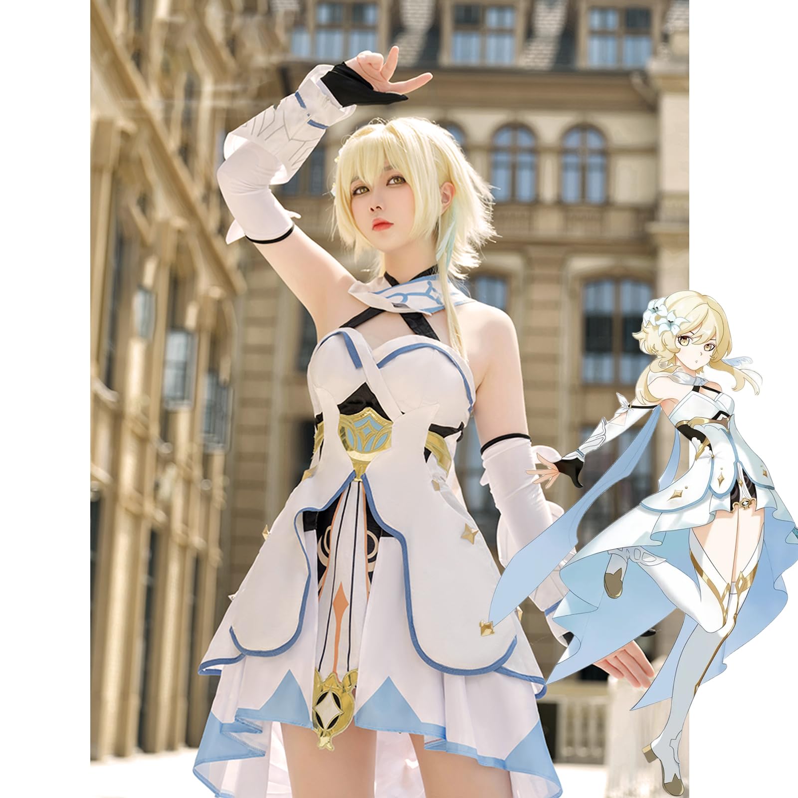 Amazon.co.jp: 原神周辺 空 蛍 コスプレ衣装 髪飾り/靴下付き げんしん 