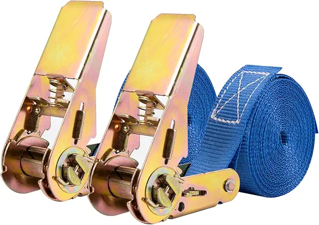 Lot de 2 sangles d'arrimage à cliquet 4 m - 800 kg - Transport robuste