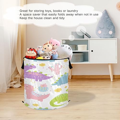 Miniatura 6 de Hamper outdoor collapsible decorative baskets for toys Cartoon Kawaii Dinosaur Purple Western Cactus Sweet Pink,cesta de ropa sucia para