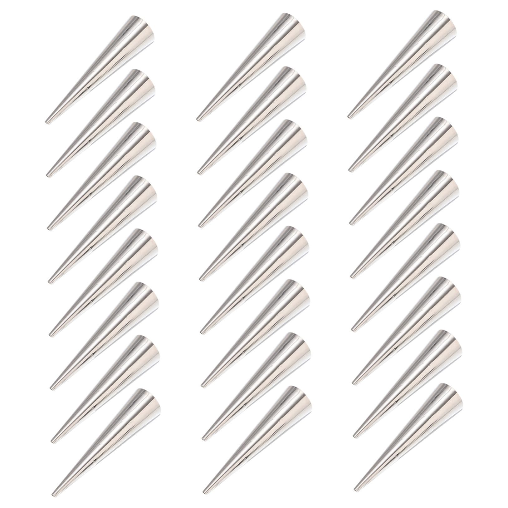 COLLBATH 24PCS Stainless Steel Cannoli Molds Conical Pastry Roll Horns for Baking Croissant and Dessert Decoration Reusable Kitchen Tool for Sweet and Savory Treats