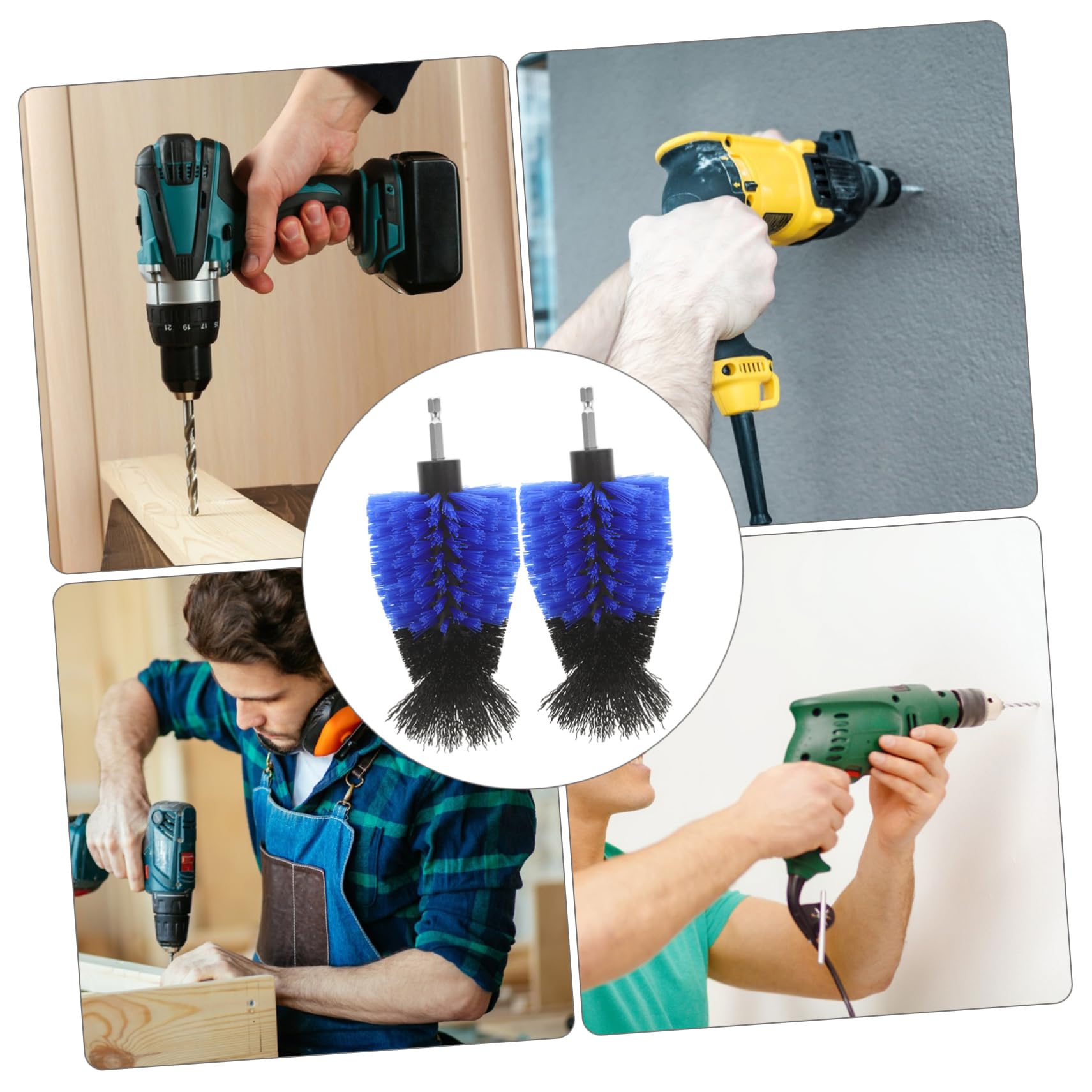 Ipetboom 5 Juegos Taladro Eléctrico Cepillo De Limpieza Limpieza Accesorios para Taladro Eléctrico para Limpieza Taladro Depurador Kit De Cepillo 2 Piezas * 5