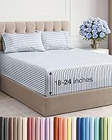 Vista 119 de Juego de sábanas de tamaño California king, transpirables, refrescantes, con esquinas extraprofundas de 18-24 pulgadas, de ajuste fácil