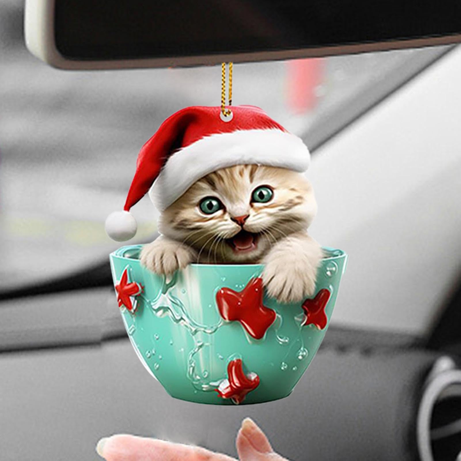 Amazon.co.jp: 猫のクリスマスツリーオーナメント - 2Dアクリル猫