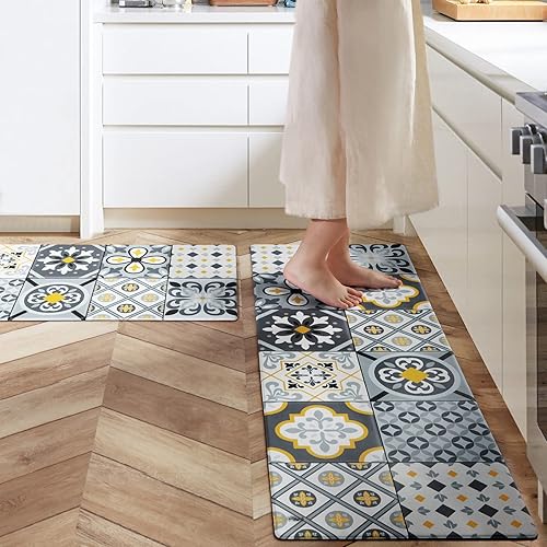 Miniatura 10 de Ashler - Tapetes de cocina acolchados antifatiga, antideslizantes, impermeables, tapete ergonómico de espuma cómoda para cocina, oficina, suelo,