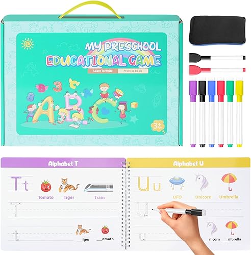 COSYOO Libro de práctica de escritura a mano de actividades de aprendizaje preescolar para niños