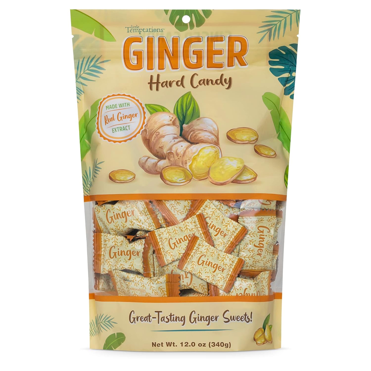 Ginger Hard Candy, Original Flavor 12 oz bag, Individually