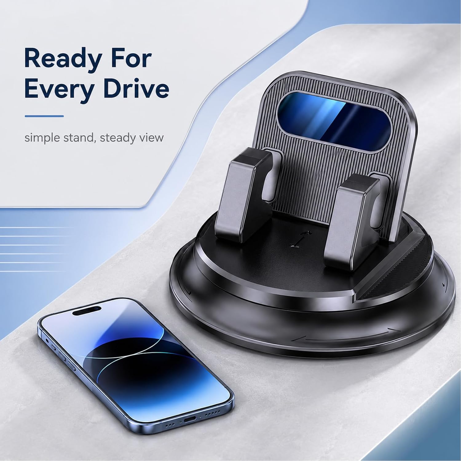Car Phone Holder 360 Degree Rotation,Dashboard Phone Holder,Dashboard Hero Phone Holder,Universal 360 Dashboard Phone Holder,With Adjustable Spring Clip For Iphone Samsung All Smartphones(square)