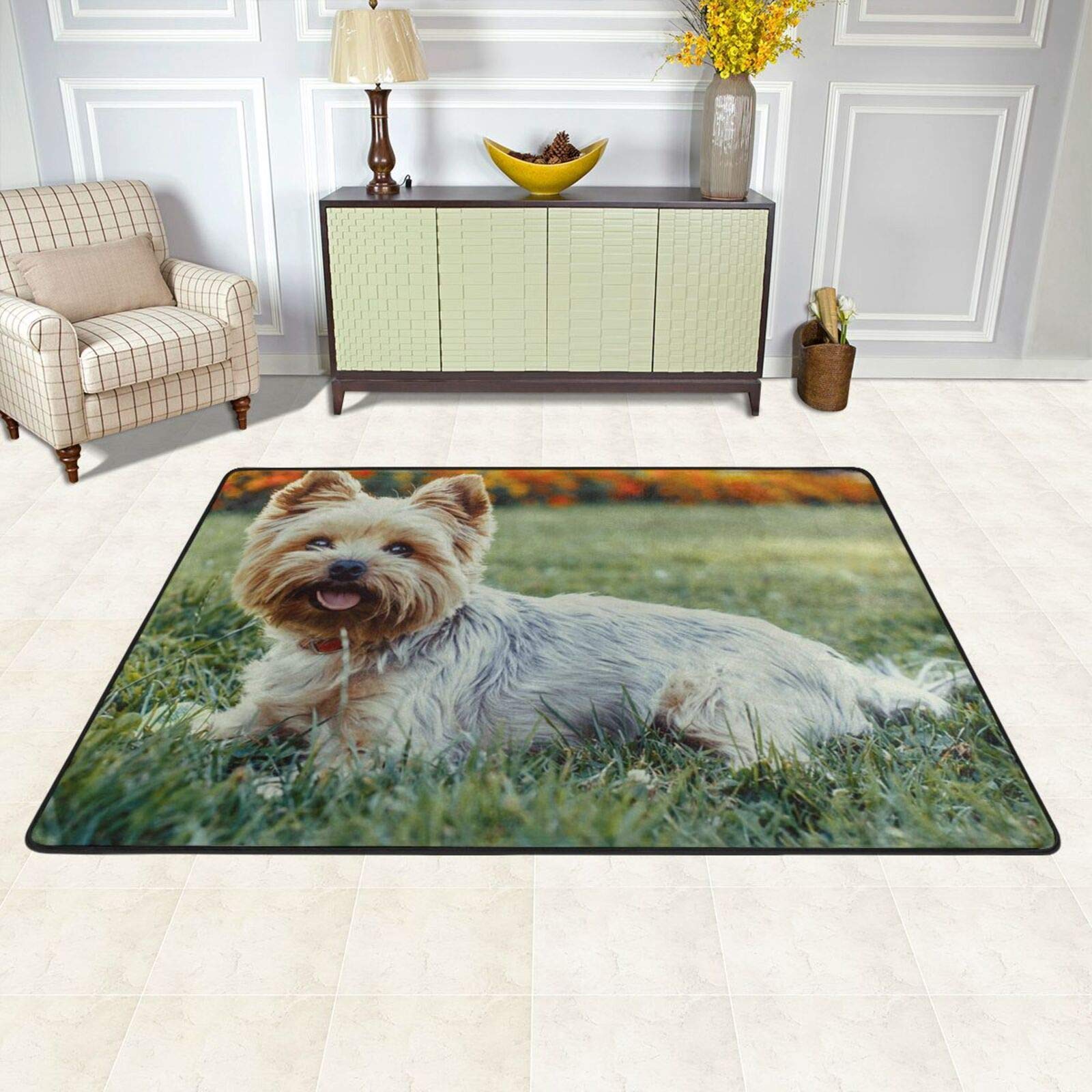 ヨークシャテリア 犬 ラグ 犬 ヨークシャーテリア マルチカバー