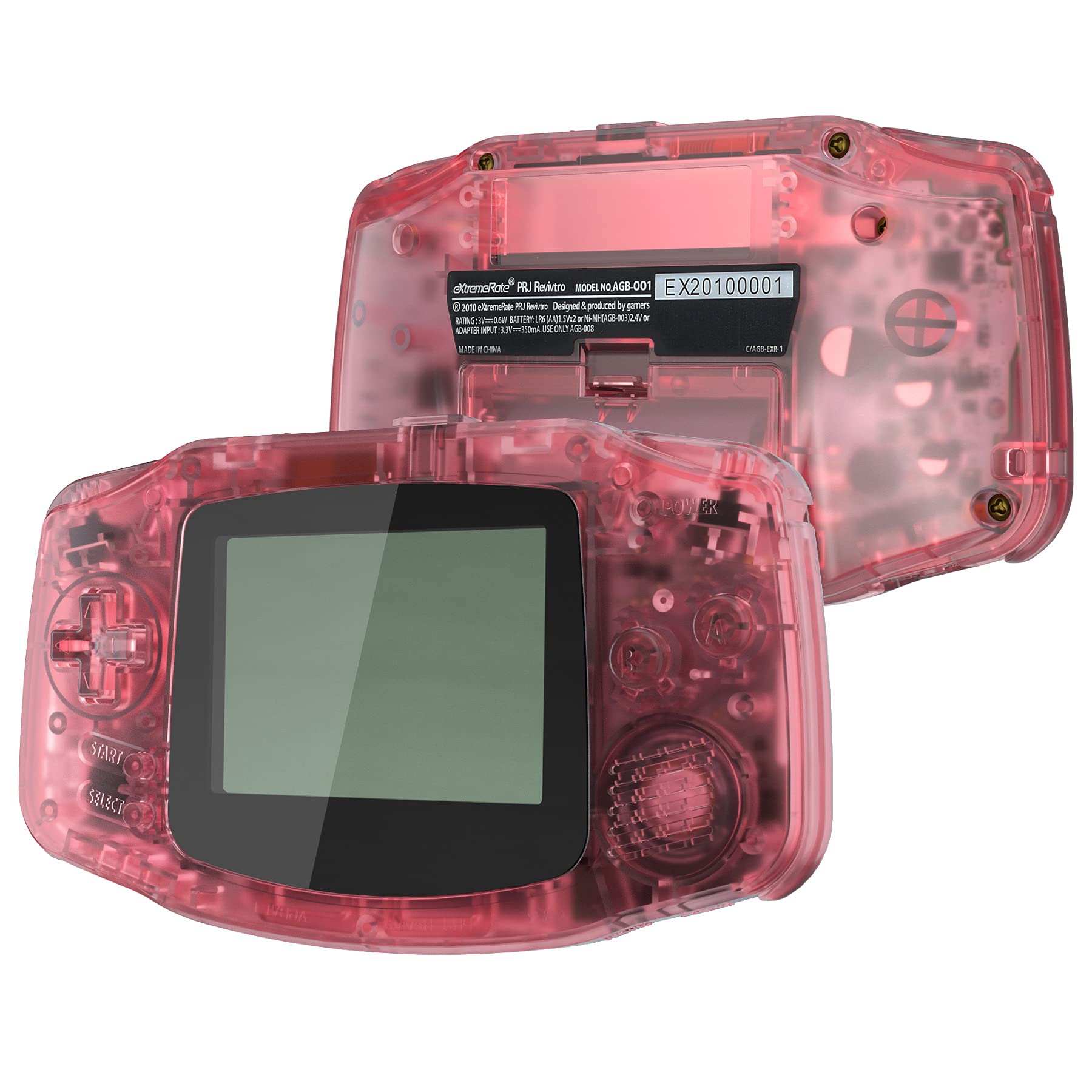 IPS Ready Upgraded eXtremeRate Cherry Pink Replacement Shell Full Housing Cover &amp; Black Screen Lens for Gameboy Advance – Compatible with Both IPS &amp; Standard LCD – Console &amp; IPS Screen NOT Included