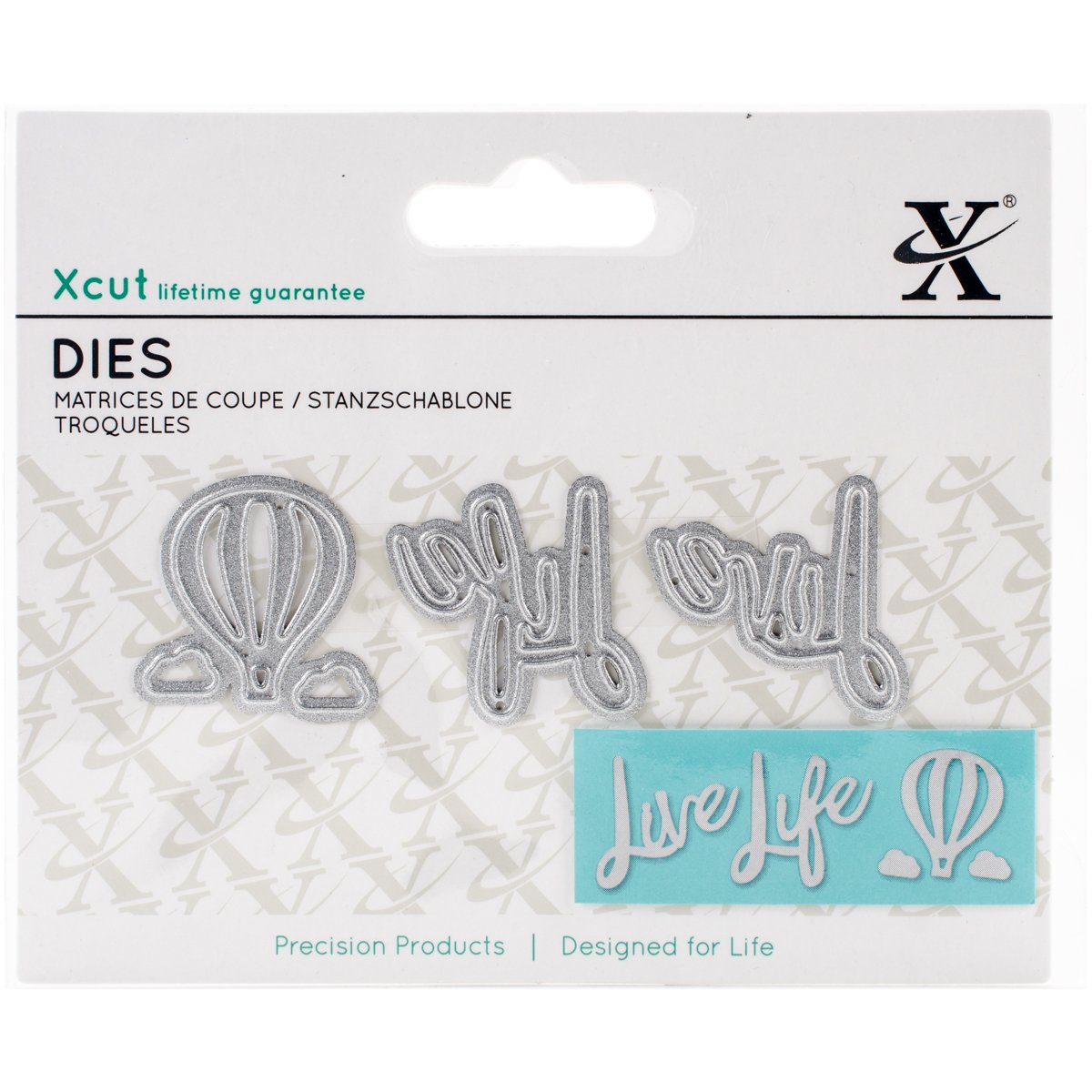 Docrafts Steel Xcut Mini Sentiment Dies Live Life Carbon Art & Craft, Carbon Cutting Tool Supplies, For Beautiful Decoration, Card Making Gift Tag, Wrapping, Scrapbooking, Invitations, Crafters Companion