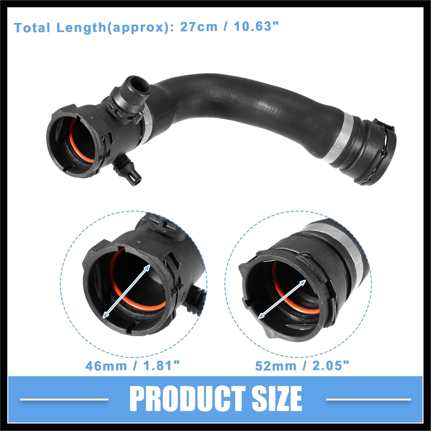 Radiator Coolant Hose No.17127646150/17127634449 for BMW X4 M40i 3.0L L6 - Gas 2018 Rubber Black Durable Material