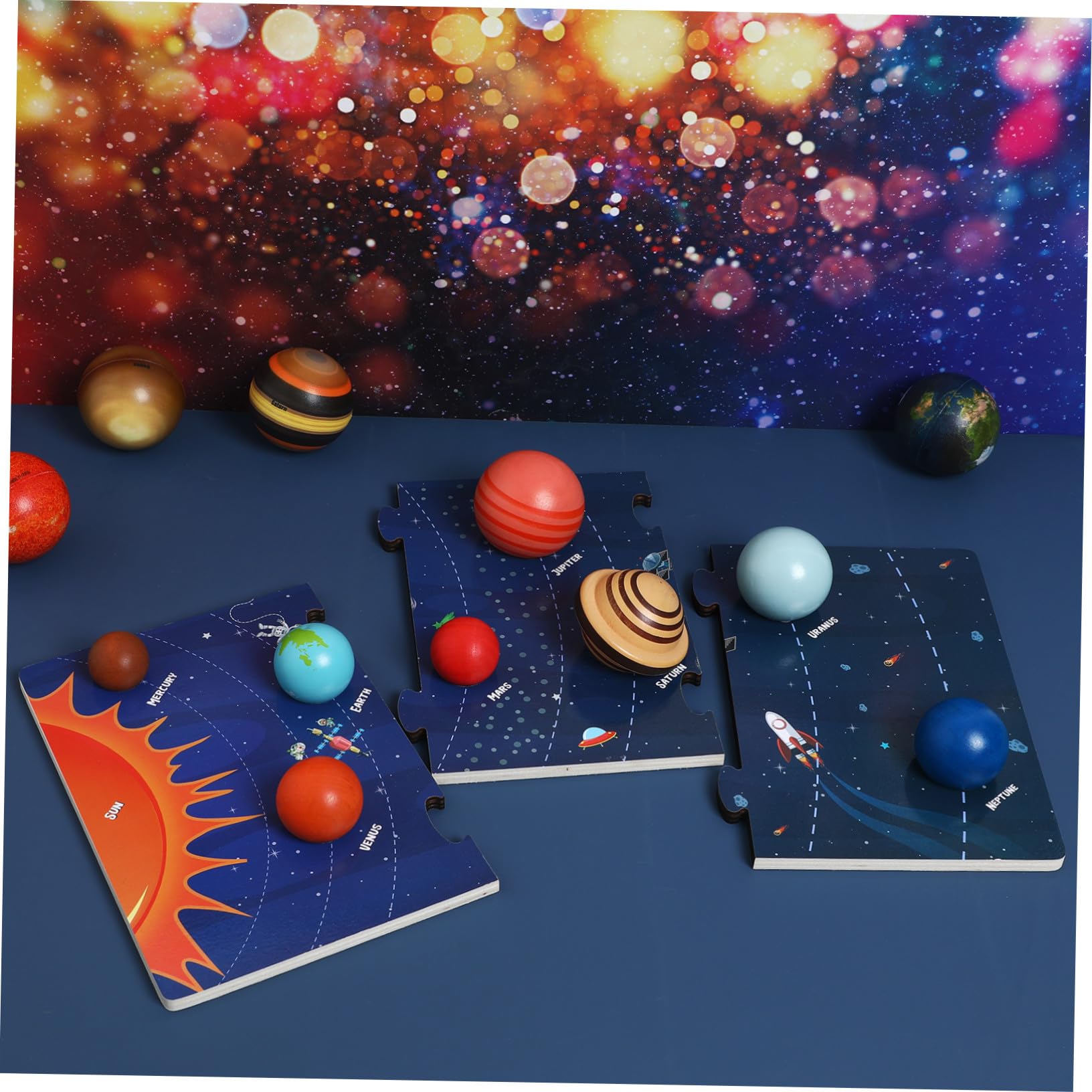 ERINGOGO Puzzle Solare del Otto Pianeti in Legno per Bambini | Superficie Liscia, Sicuro da Usare, Board da Gioco Educativa, Adatta a Piccoli Appassionati di Astronomia