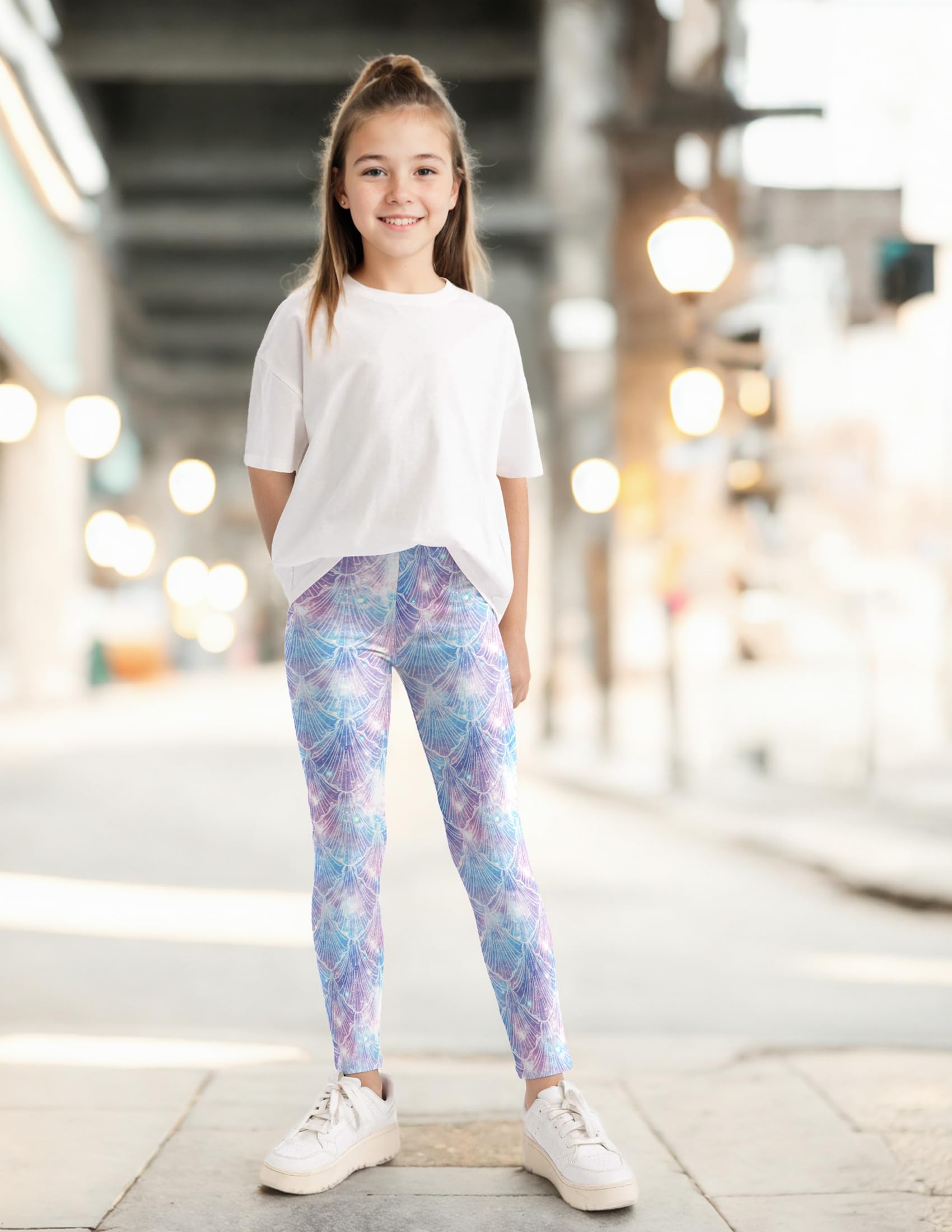 Kiench Legging de Sport Fille Pantalon Yoga Long Imprimé Lot de 4