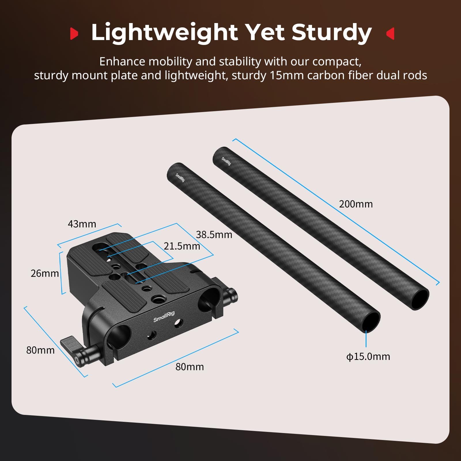 SmallRig – Plaque De Base Universelle Pour Appareil Photo Reflex Numérique, Avec Pince De Rail De Tige De 15mm, Pour Sony A6500/A6600, Panasonic GH5, Cage De Caméra Sony