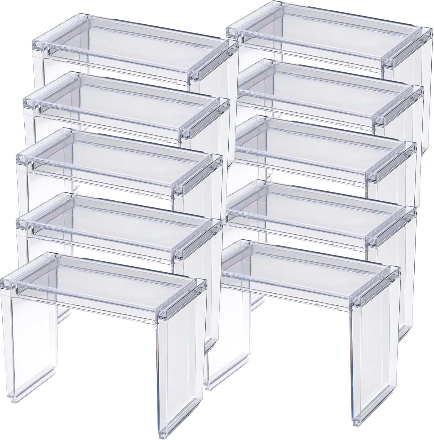 Inomata-k 9467 Small Storage Bathroom Mirror, Slide Rack, 10 P Clear, Made in Japan, Easy to Take Out, Space, Effective Use, Stacking Bottle, Tube, Stylish, Simple