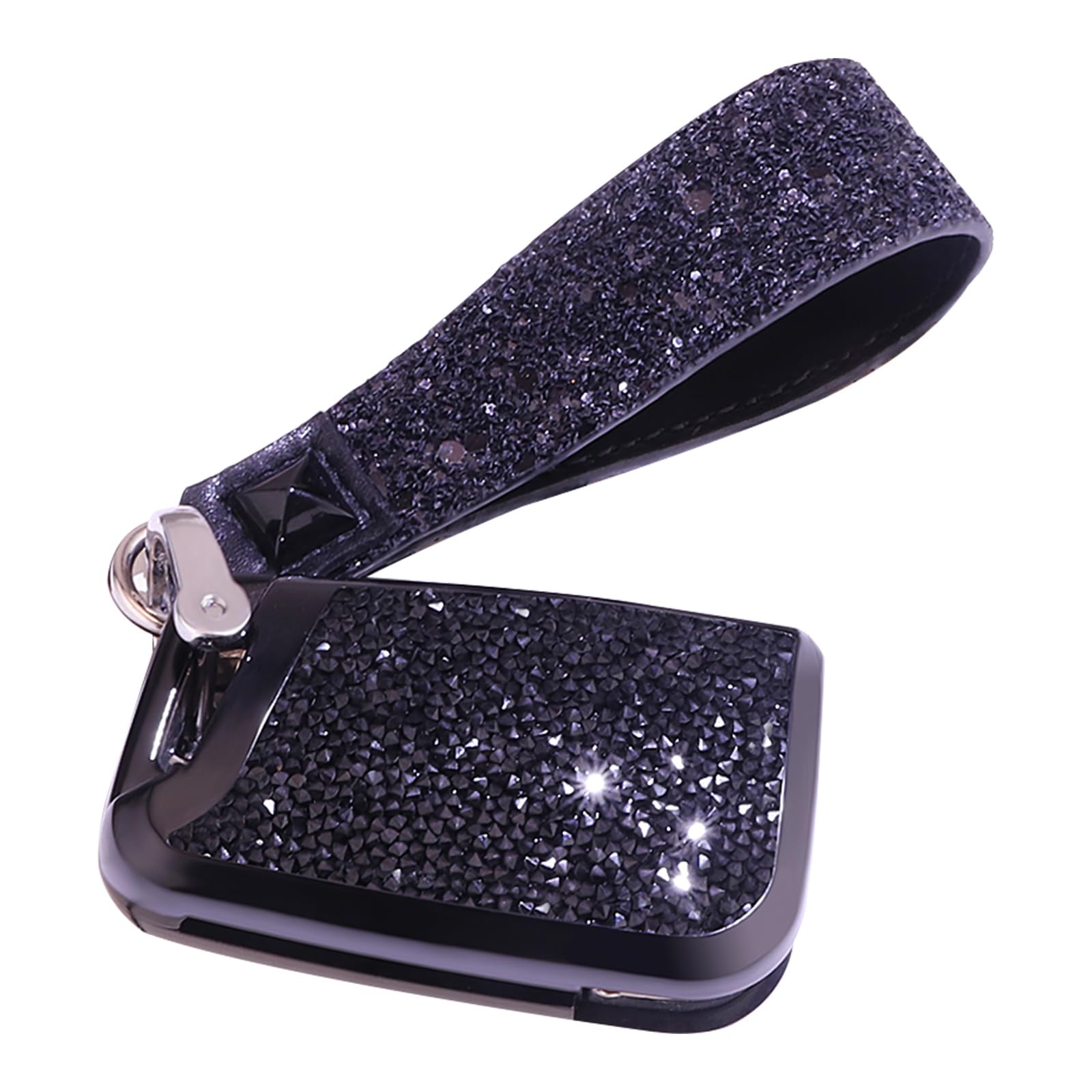 SANRILY Flip Key Cover For Volkswagen - 3-Button Remote Key Fob Case, ABS & Silicone Shell