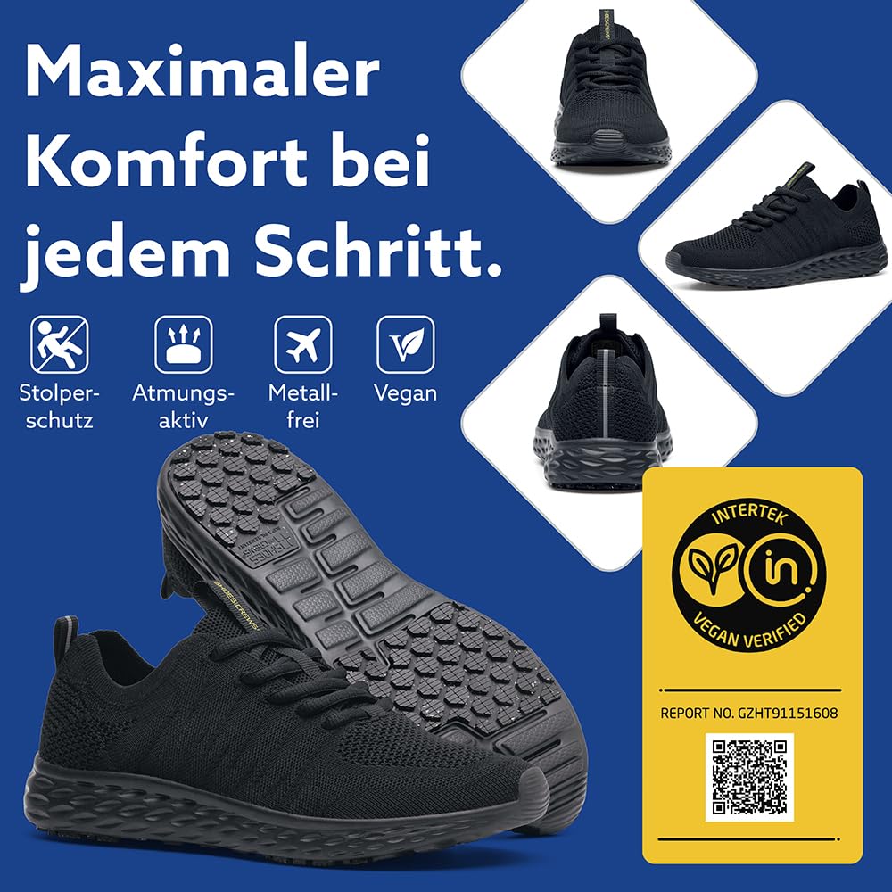 Shoes for Crews Herren-Arbeits-Sneaker – Bequeme, Wasserabweisende Schuhe mit rutschhemmender Sohle und Einlegesohlen, ideal für Gastronomie und Küchen für Kellner und Koch – Everlight ECO