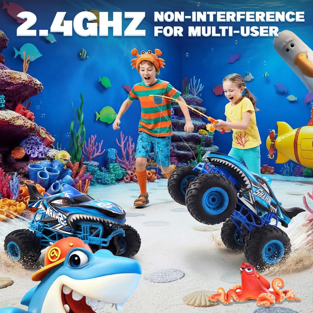Amazon.com: BEZGAR 1:16 Scale Remote Control Monster Truck - Shark