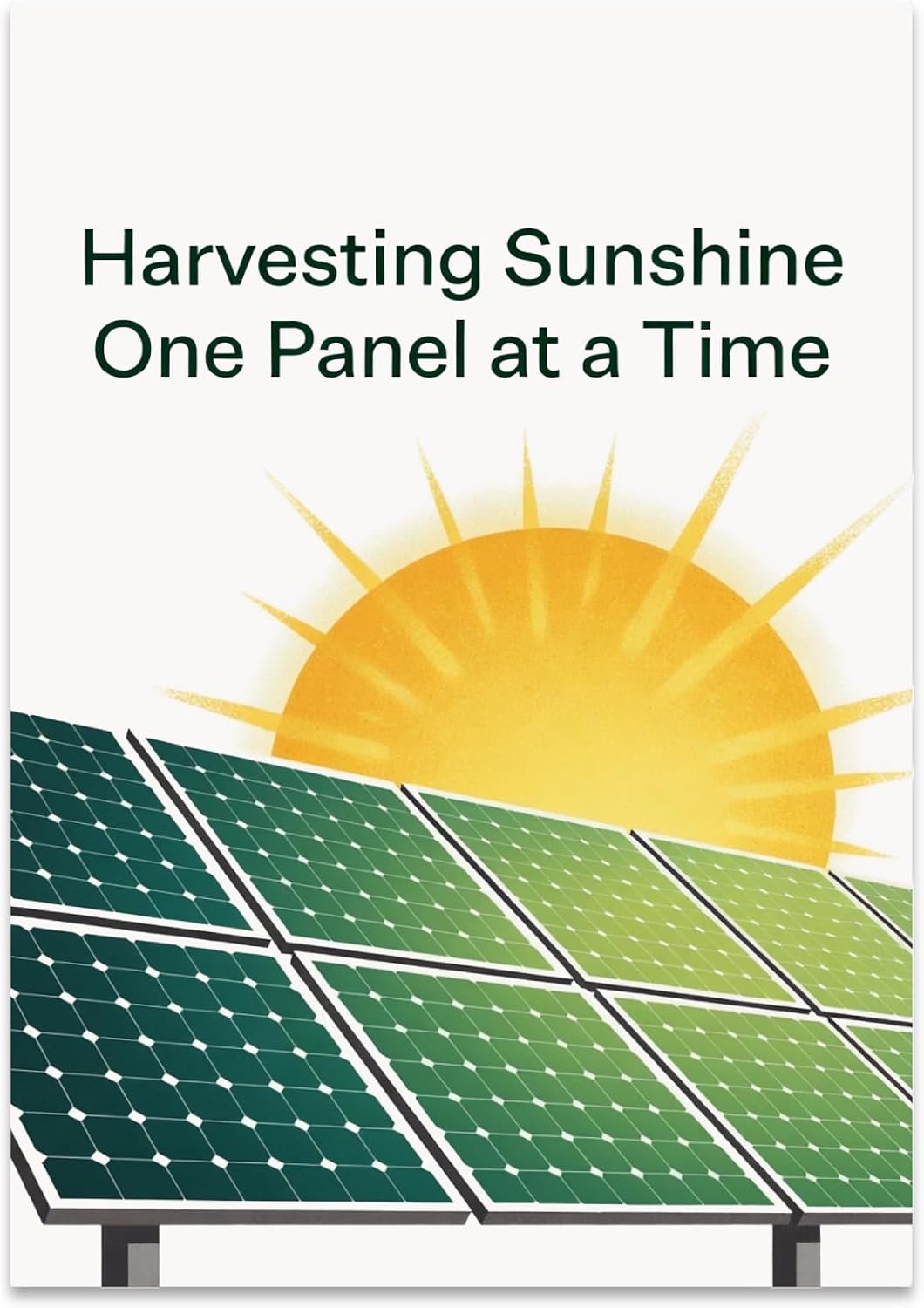Eco-Conscious Home Poster Print - Harvesting Sunshine One Panel at a Time - 13x19 - Modern Green Decor