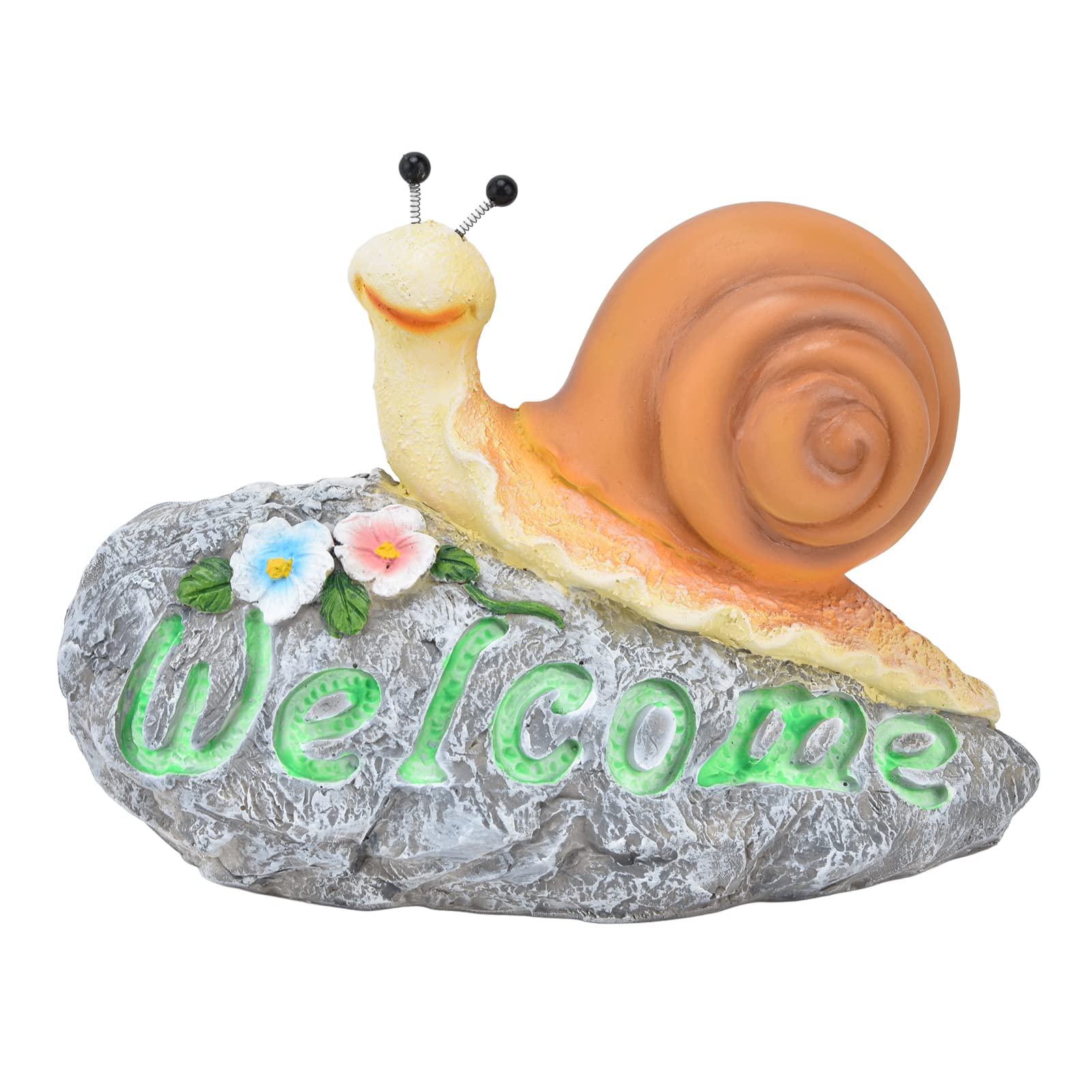 EOJDDPAEOJDDPA Statue D'escargot De Jardin étanche, Sculpture Animale En Résine Lumineuse Pour Patio, Cour, Pelouse, Intérieur Et Extérieur