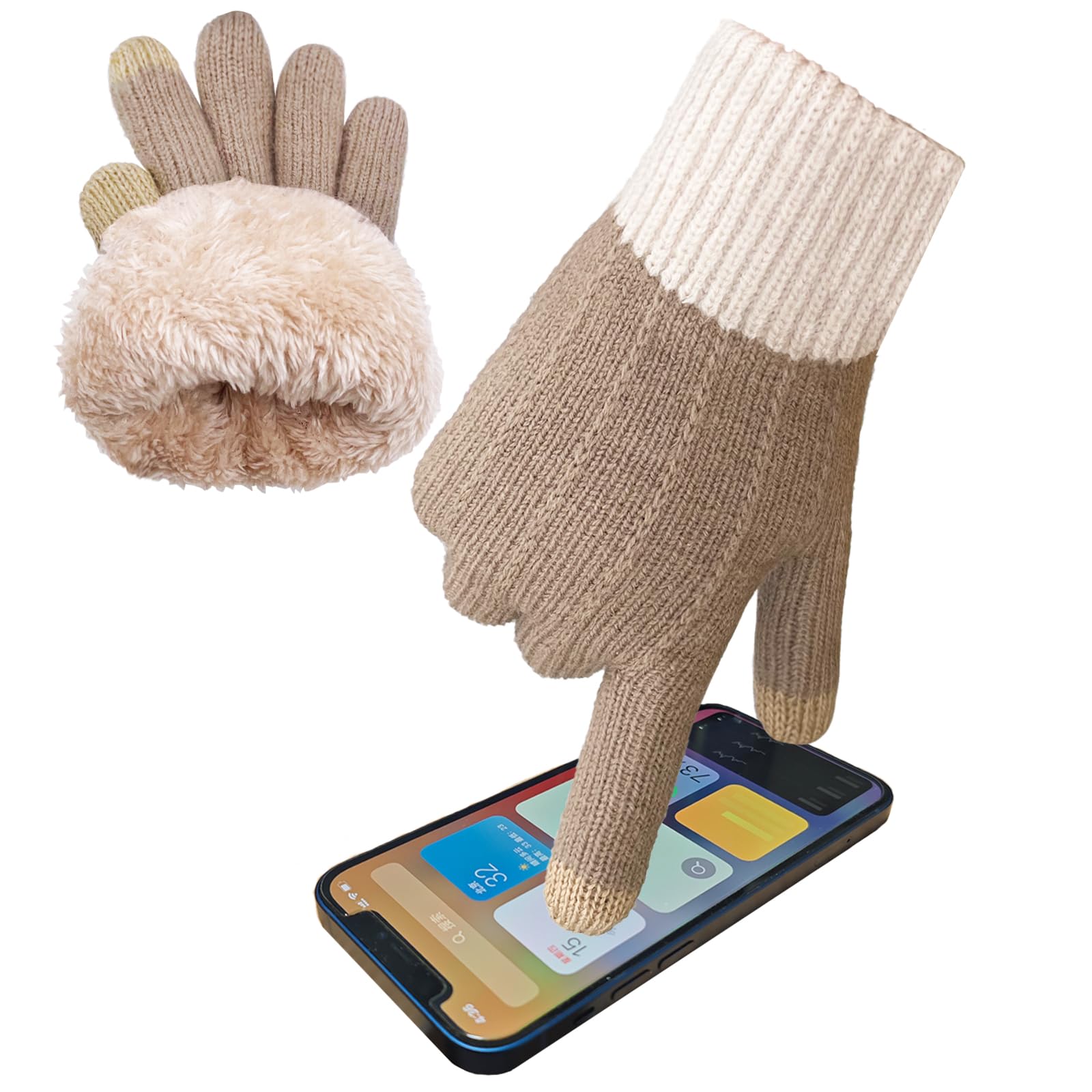 lifwimner Guanti Invernali da Donna con Fodera Morbida Touchscreen Guanti Caldi per Ciclismo, Viaggi e Attività All'Aperto Regalo Donna