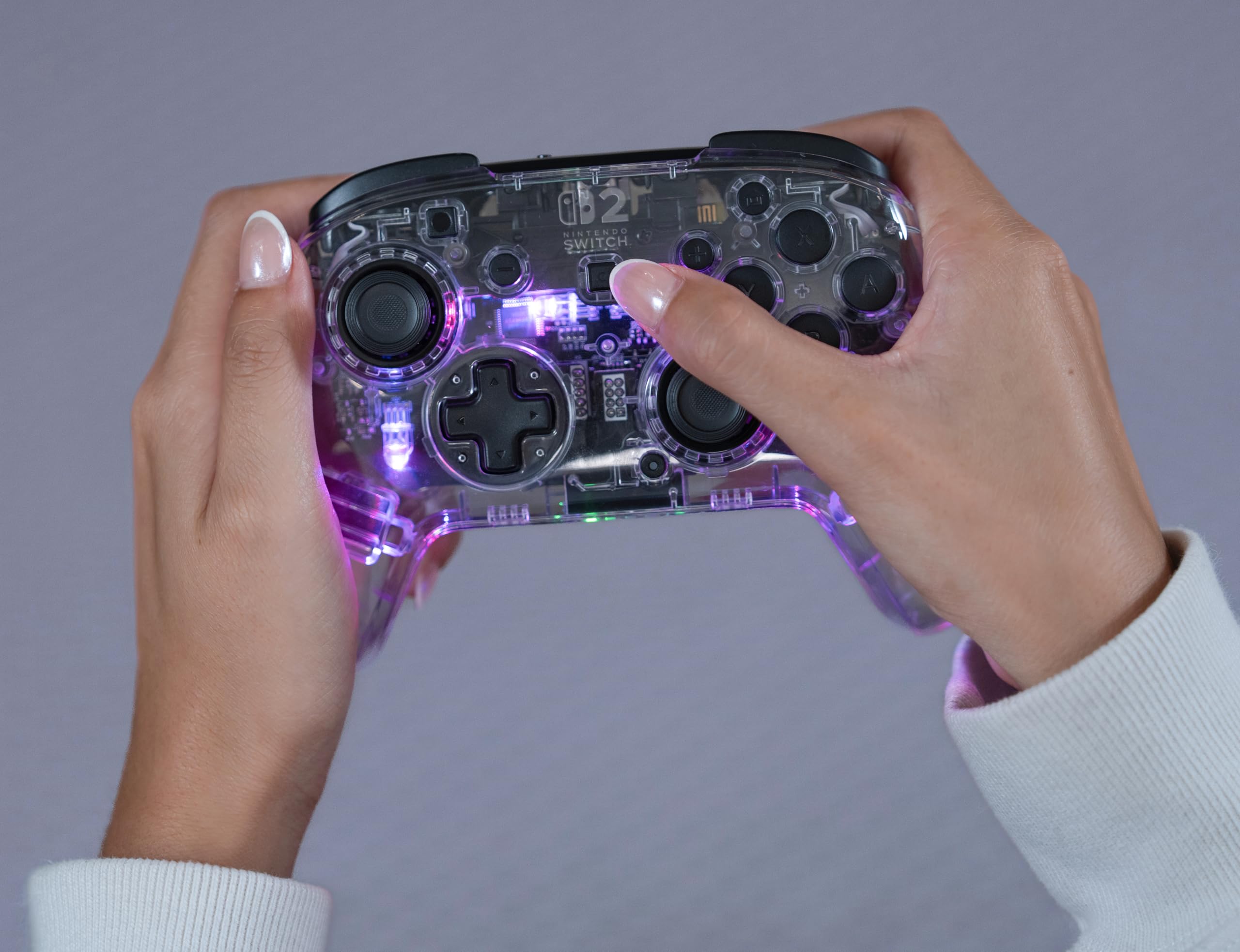 Turtle Beach Afterglow Chiaro Controller da gaming RGB wireless con licenza ufficiale per Nintendo Switch 2