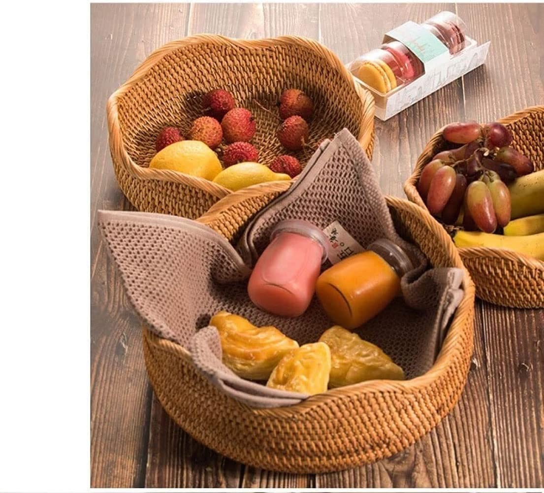 Patera na Owoce Miska na Owoce Kosz na Owoce Rattan Przechowywanie Kosz Ręcznie Tkany Wielofunkcyjny Kosz Owocowy Salon Bread Kosz Wiklinowy Wiklinowy Kosz Dekoracje Wykwintne prezenty Stojak na Owoce