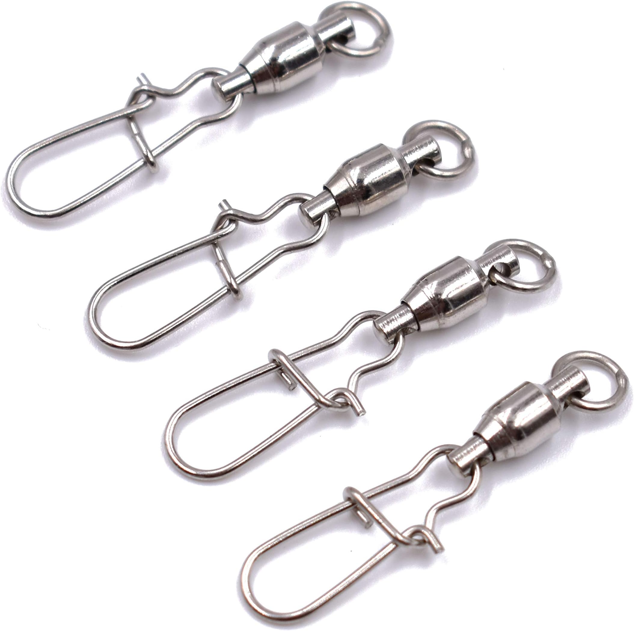 10/20 PCS Size 0#~8# High Strength Ball Bearing Swivel with Duo-Lock Snap Fishing Line Connectors