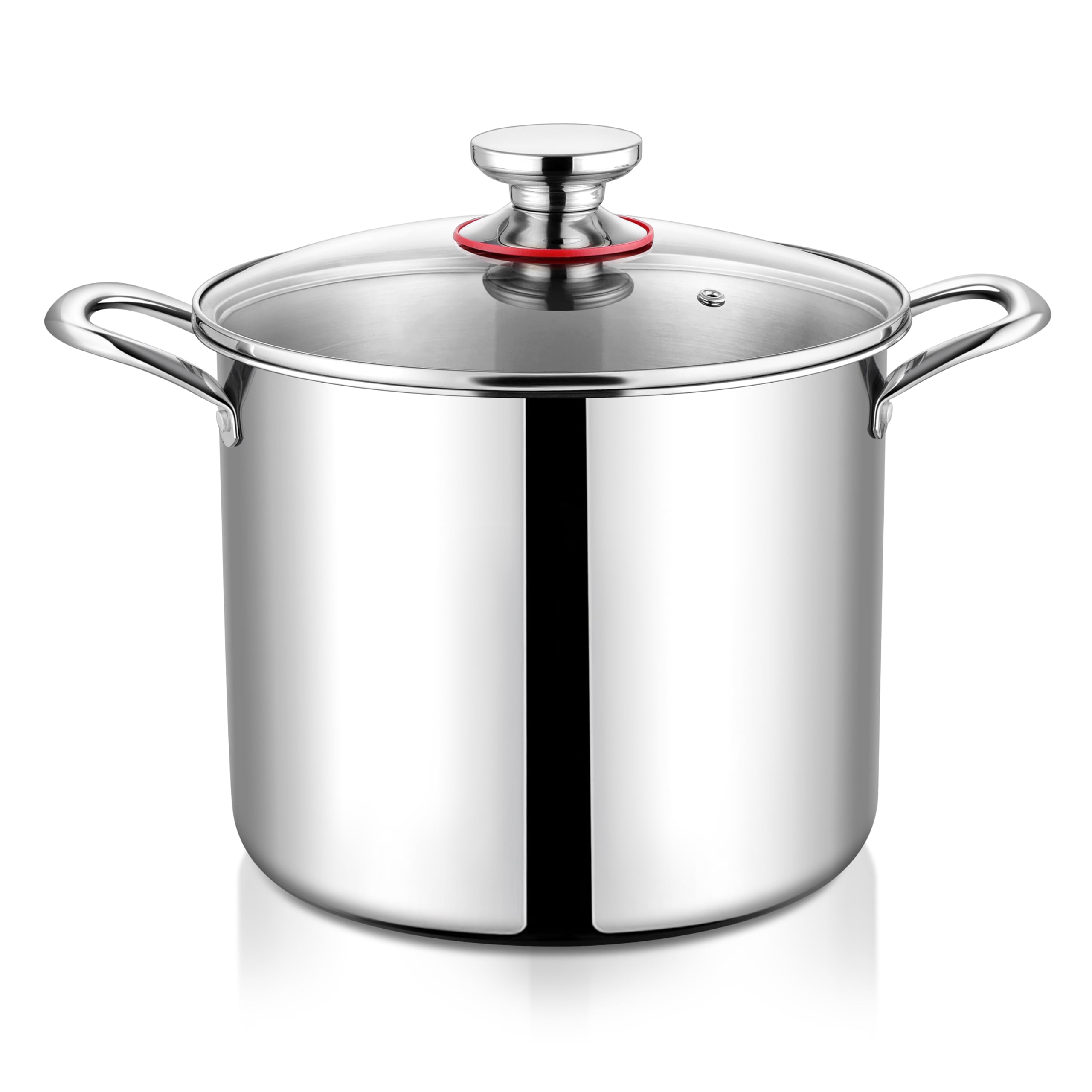 Onader 10 Quart Stock Cooking Pot Tri-Ply Stainless Steel Stockpot Soup Pot with Lid