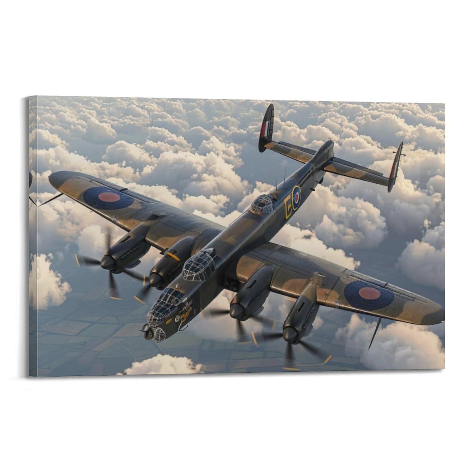 Military Fighter Aircraft Poster Lancaster Bomber Aircraft Decorative Painting Canvas Art Picture 20x30inch(50x75cm)