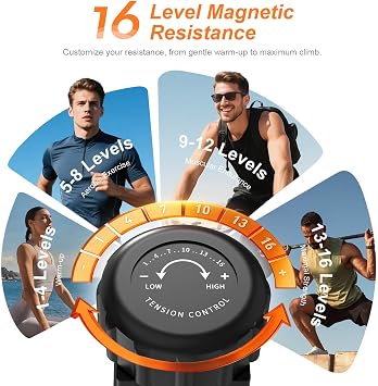 Neezee Elliptical Cross Trainer for Home, 16-Level Resistance, 45 cm Stride