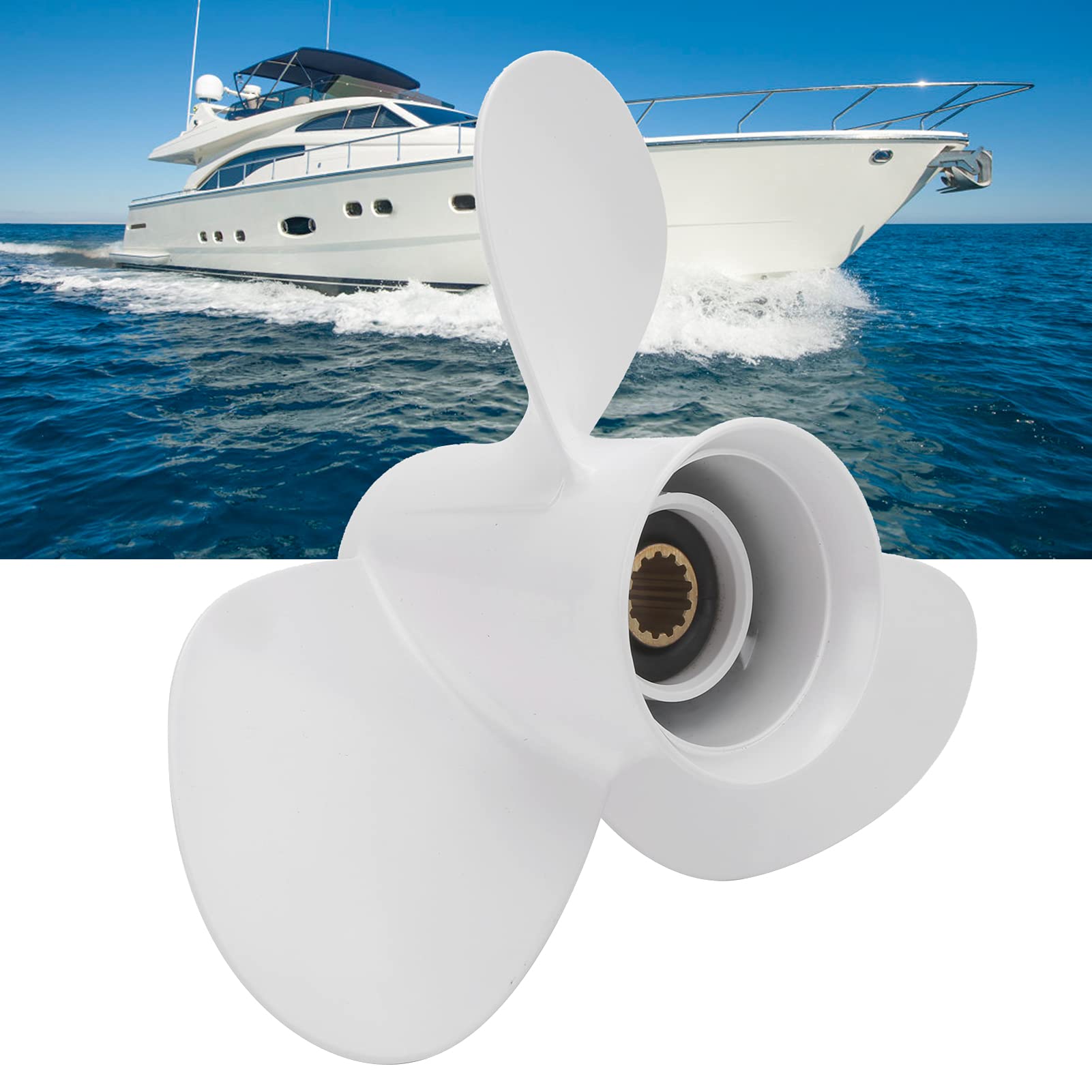 Keenso Hélice de Barco, Marino 11-1/8 X 13 - G 69W - 45945-00 - EL Motor de Barco Hélice de aleación de Aluminio para Motor Fuera de borda Barcos de Remo