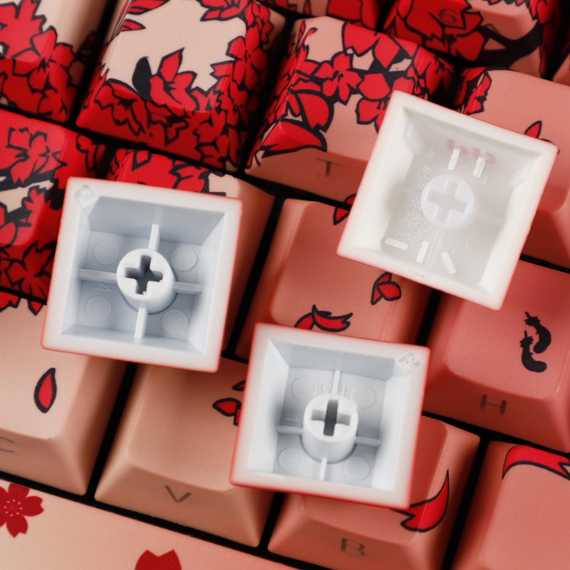Amazon.com: YMDK 129 Raven Sakura Keycap Cherry Profile Double