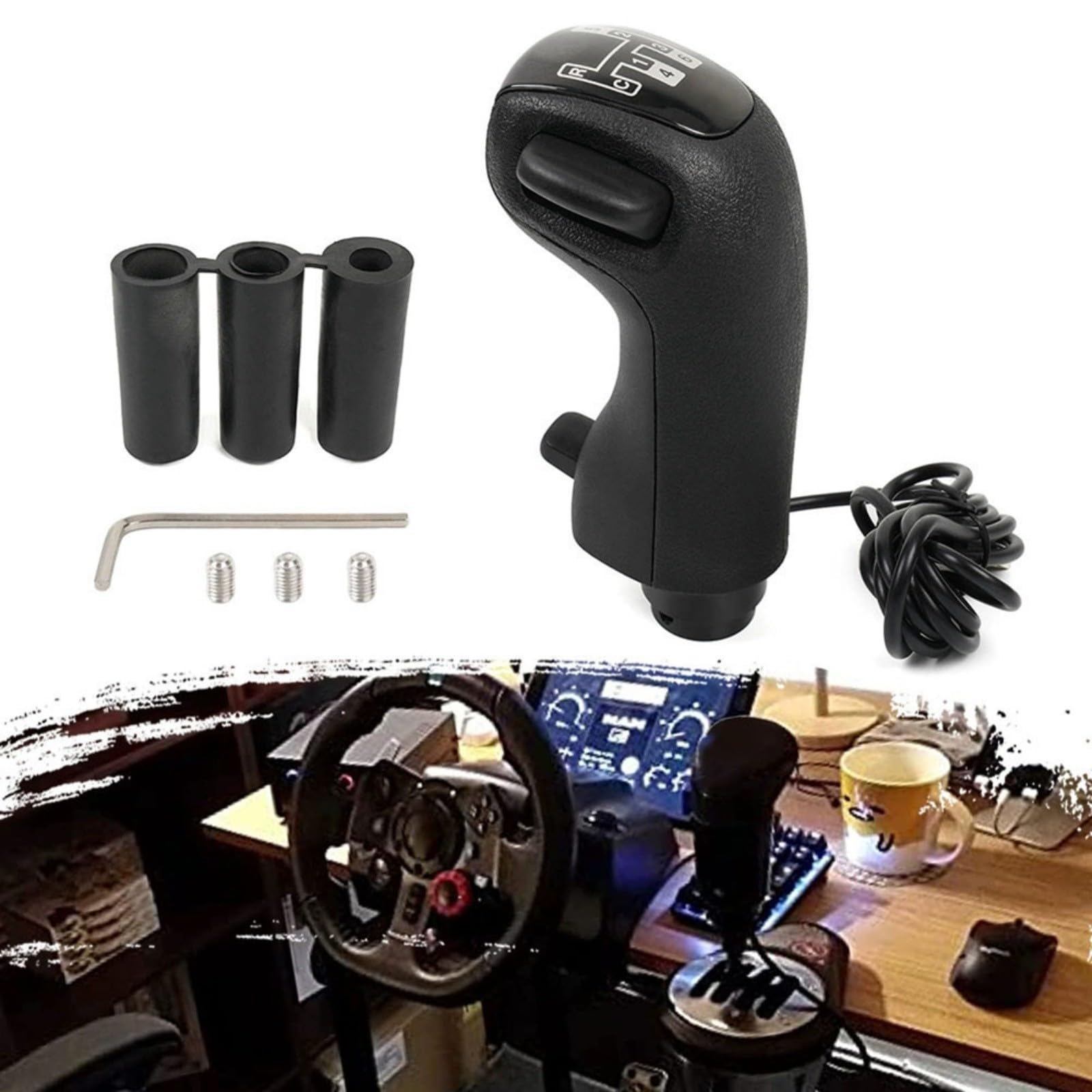 ZYNCUE Pommeau de levier de vitesse de rechange pour simulateur de camion Logitech G25/G27/G29