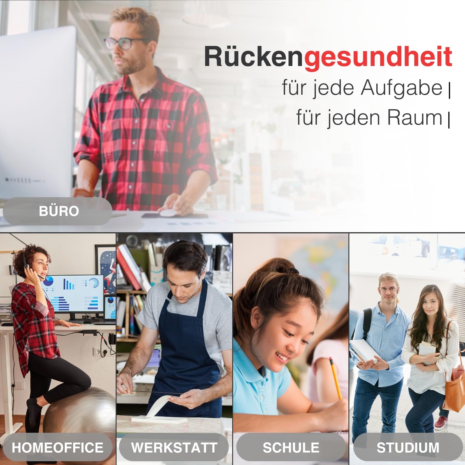 ergoSmart höhenverstellbarer Schreibtisch Gestell elektrisch 64,5-129,5cm in grau I Schreibtischgestell höhenverstellbar mit 2 Motoren I Tisch höhenverstellbar mit 3-Fach-Teleskop