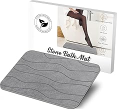 Vasukie Stone Bathroom Mat Non-Slip Stone Bath Mat, Quick Drying Bath Mat, Floor Mat, Super Absorbent Diatomaceous Earth Bath Mat for Bathroom Kitchen, Easy to Clean, Gray (Diatomaceous Earth)