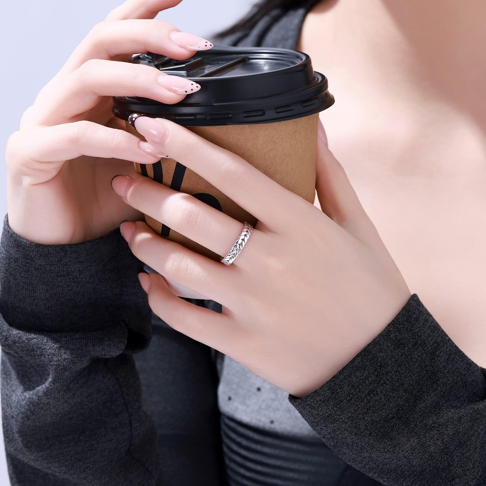 Anillo de compromiso de oro blanco de 9 K/14 K/18 K, joyas de oro auténtico, espiga de trigo blanco y oro Au 375/585/750, talla 47-65