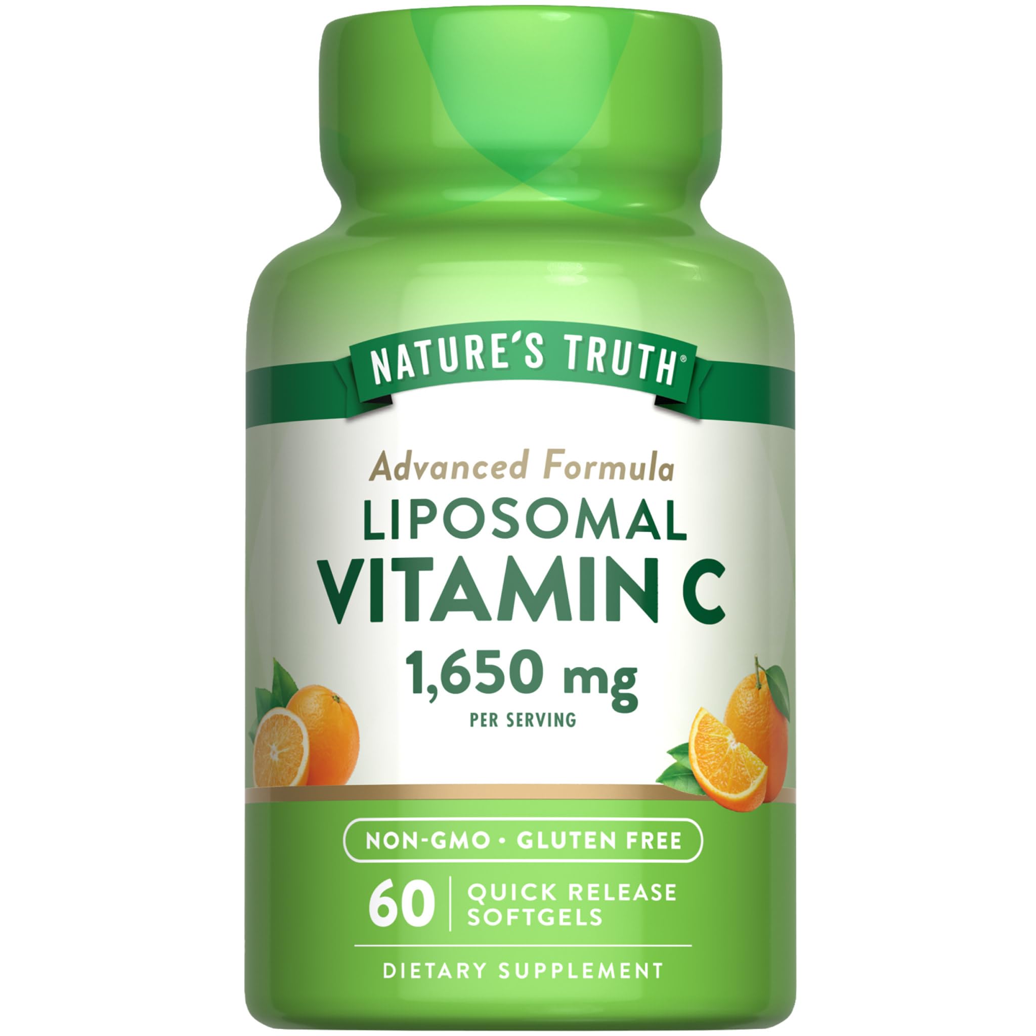 Nature's Truth Liposomal Vitamin C | 1650mg | 60 Softgels | Non-GMO & Gluten Free Supplement