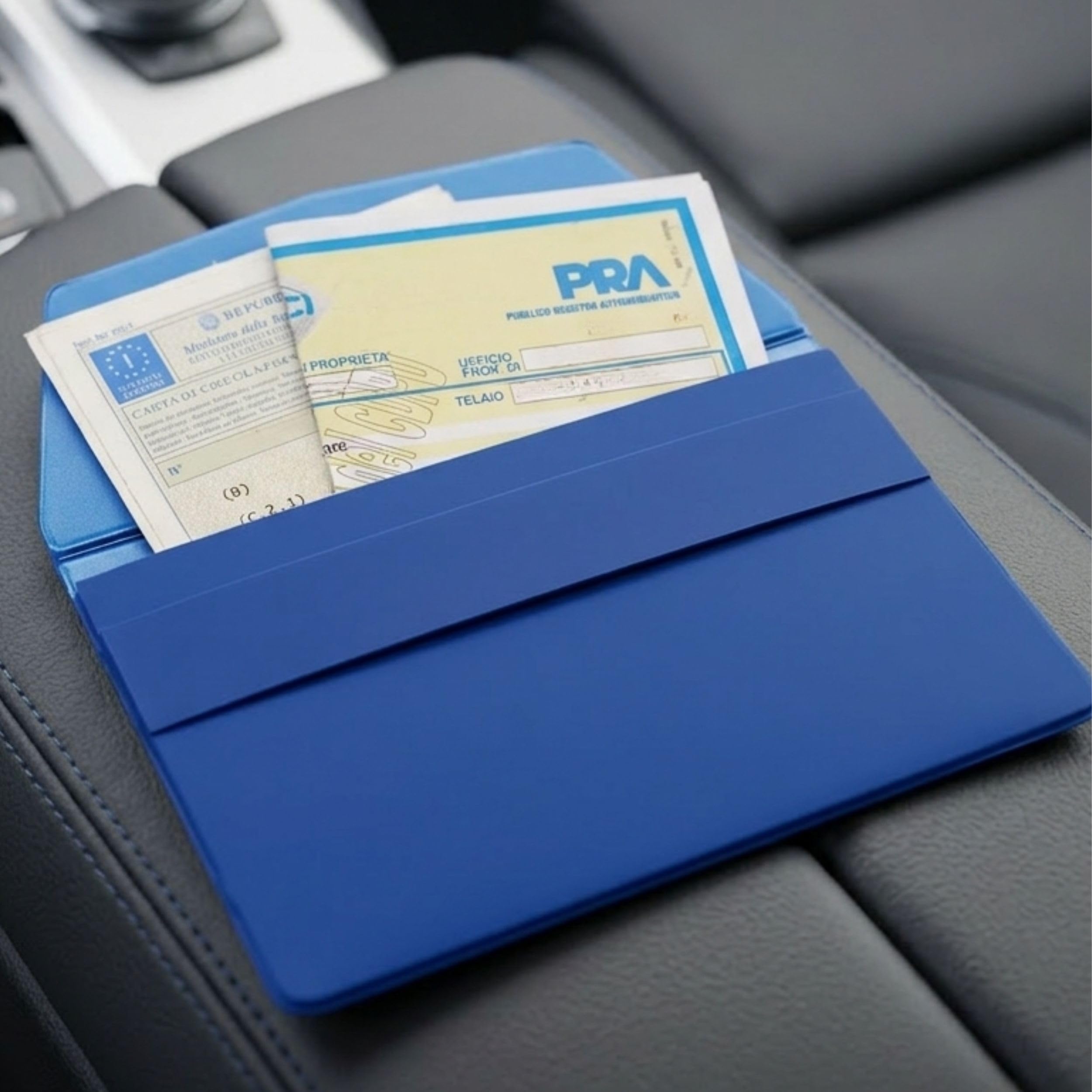 STALIVA 2 Pezzi Porta Documenti Auto Moto, Porta Libretto Auto e Assicurazione, Cartellina Portadocumenti da Viaggio Bluette