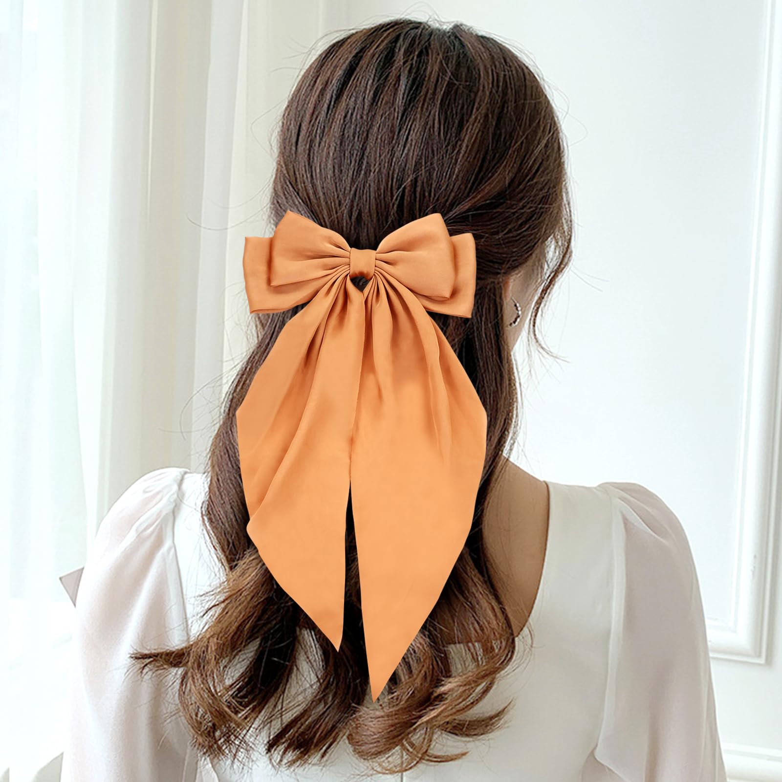 Large Satin Hair Bows with Alligator Clips Pack of 9 Amazon.com : SUSULU Hair Bows for Women Oversized Black  main image 3