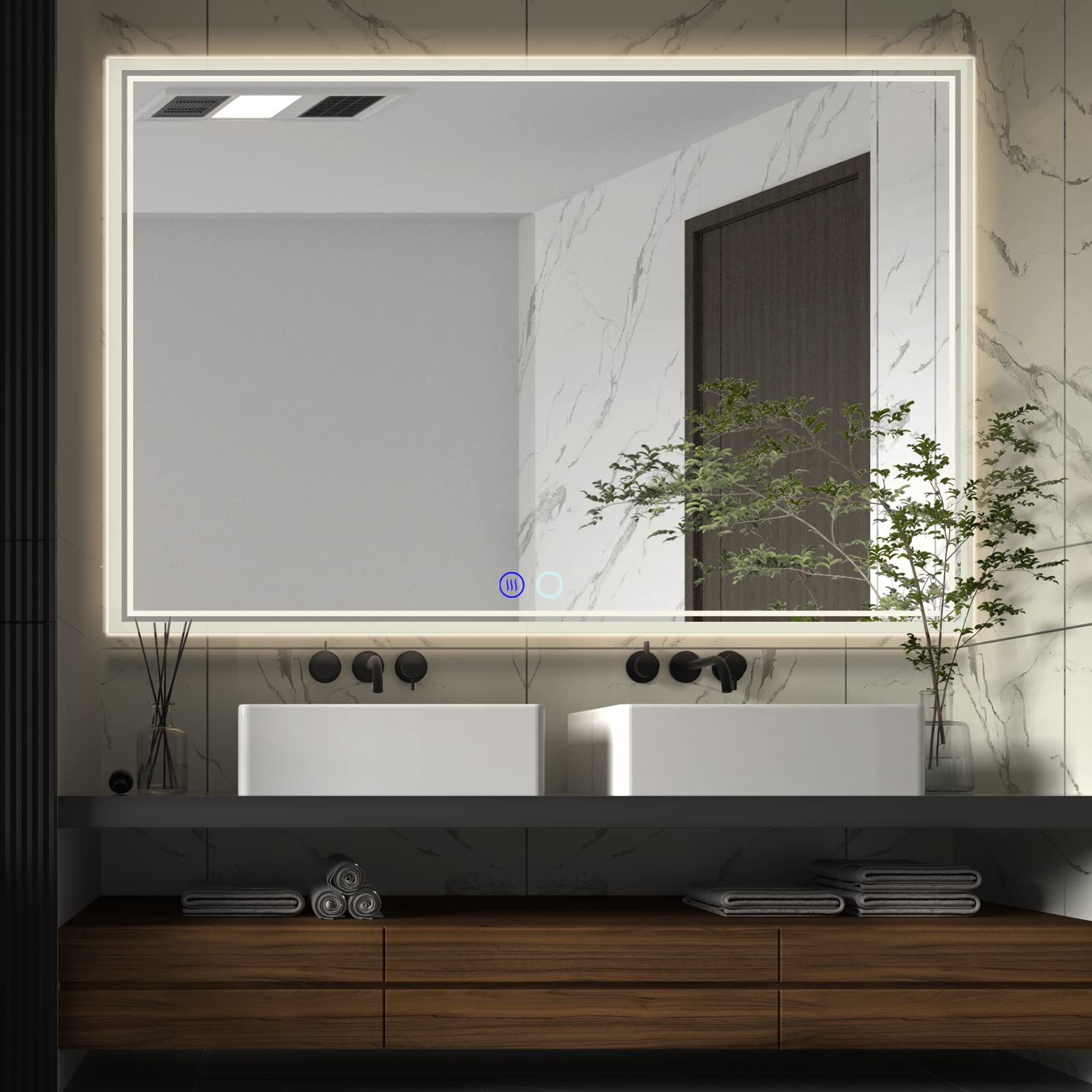 Buy ZELIEVE 60 x 40 Led Backlit Mirror Bathroom,Bathroom Mirror with ...