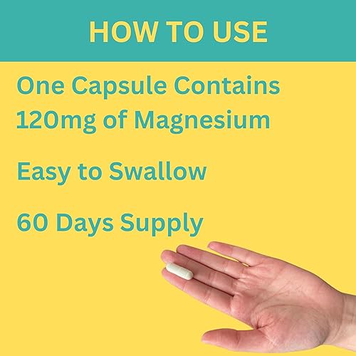 Miniatura 2 de Greenfield Nutritions Glicinato de magnesio halal de 120 mg (60 cápsulas)  Suplemento de magnesio puro sin gluten  Vitamina halal que apoya los