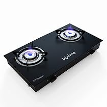 Lifelong LLGS10 Glass Top, 2 Burner Manual Glass Gas Stove, Black (ISI Certified)