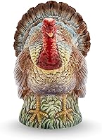 Spode Woodland 14oz Turkey Gravy Boat with Ladle - Dolomite Thanksgiving Serveware, Festive Turkey-Shaped Centerpiece