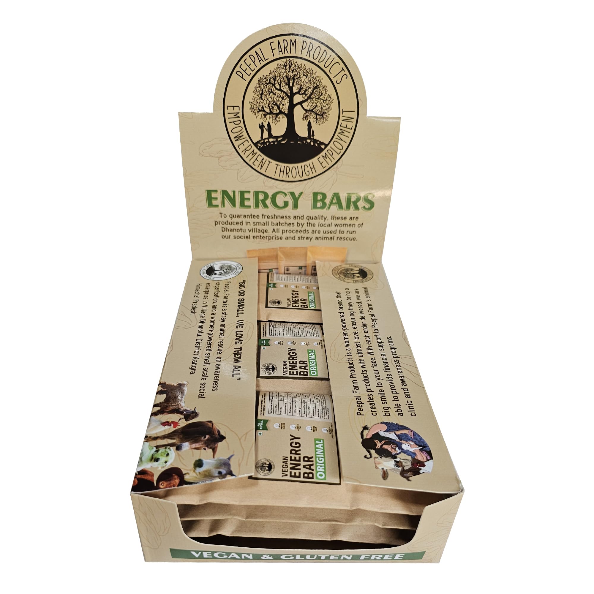 Peepal Farm Handmade Vegan Energy Bars Pack of 12 (50g Each) Original Flavour | No Added Sugar or Preservatives or Artificial Flavors (B0B6PQ92L2) Amazon Price History, Amazon Price Tracker