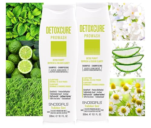 Miniatura 6 de SNOBGIRLS DETOXCURE - Champú aclarante - Refresca y claridad de color para cabello normal a graso, champú clarificador para acumulación de champú