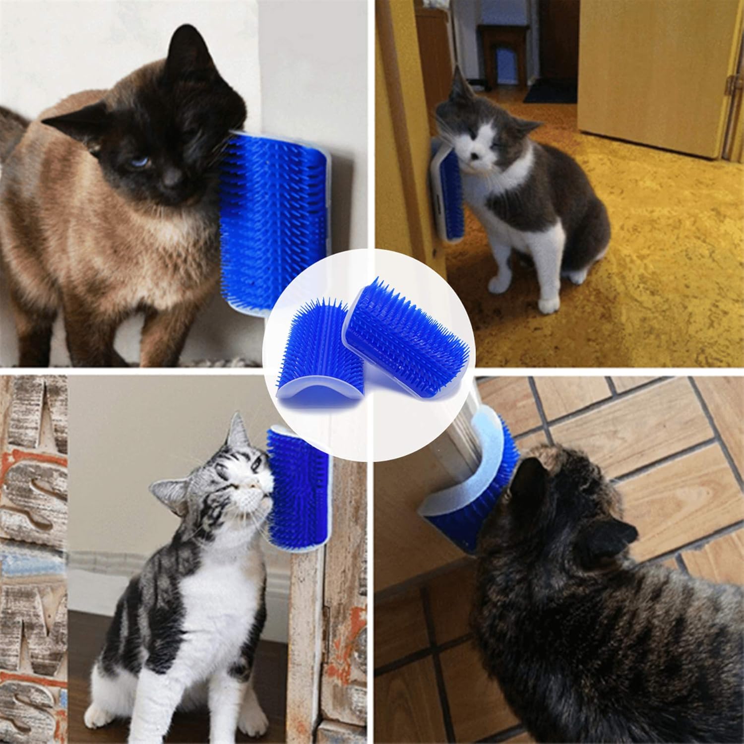 Cat Self Groomer, 2 Pack Cat Grooming Brush, Cat Face Scratcher, Wall Corner Groomers Soft Grooming Brush Cat Massage Combs for Short Long Fur Cats, Softer Massager Toy for Kitten Puppy: Beauty