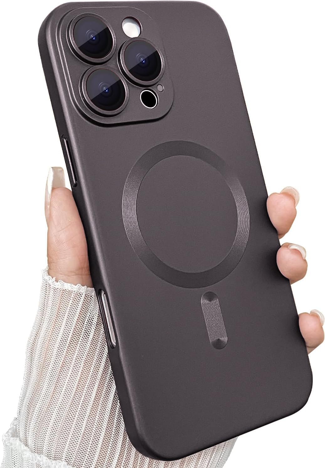 DIZORO Magnetic Case for (iPhone 17 Case) [Compatible with MagSafe][Built-in Camera Lens Protector] Slim Soft Silicone Bumper Shockproof Metallic Luster Back Cover Phone Case (Black) — Amazon image 25